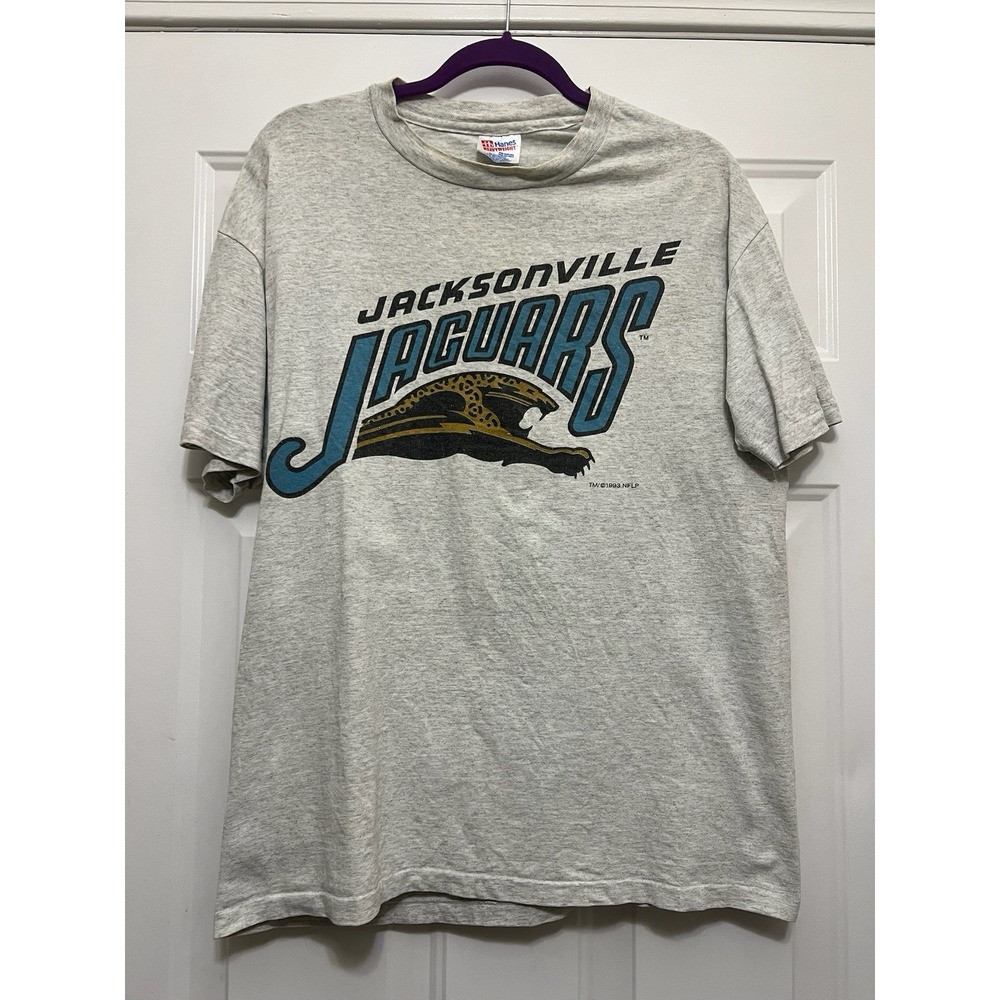 VTG NFL Jacksonville Jaguars Banded Logo 1993 T Shirt Gray Size L Gameday Sports